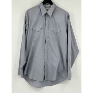 Sheplers gray long sleeve cowboy shirt with Pearl
Snaps Size 17-36 Tall